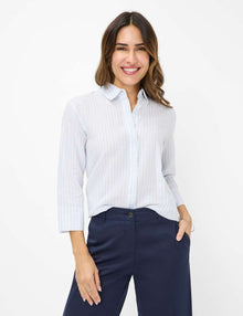  BRAX - Vicki - Blouse rayée de lin et coton