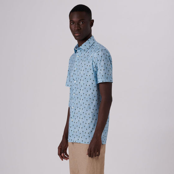 Bugatchi - Chemise manches courtes palmiers OOOHCOTTON© - LE CAPITAINE D'A BORD