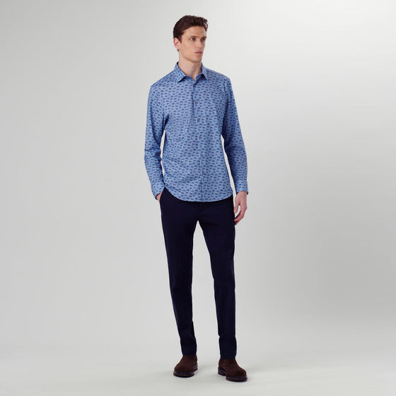 Bugatchi - James - Chemise manches longues vélos OoohCotton® - LE CAPITAINE D'A BORD