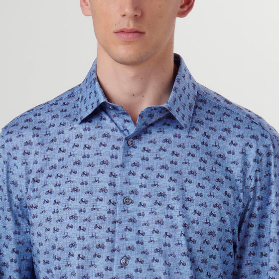 Bugatchi - James - Chemise manches longues vélos OoohCotton® - LE CAPITAINE D'A BORD