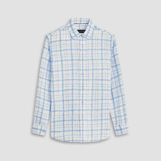 Bugatchi - Julian - Chemise de lin manches longues à carreaux Tattersall - LE CAPITAINE D'A BORD