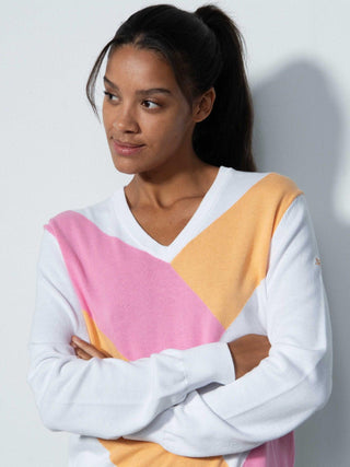 Daily Sports - Orange V-neck Pullover - LE CAPITAINE D'A BORD