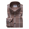 Emanuel Berg - Bellagio - Chemise manches longues à carreaux sartorial brossée - Modern Fit - Brun - LE CAPITAINE D'A BORD