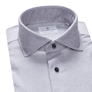 Emanuel Berg - Byron - Chemise manches longues unie Albini 4Flex - Modern Fit - Gris - LE CAPITAINE D'A BORD