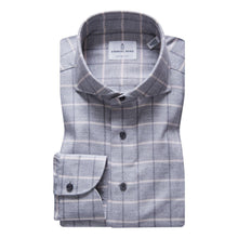  Emanuel Berg - Harvard - Chemise manches longues à carreaux sartorial brossée - Modern Fit - Gris - LE CAPITAINE D'A BORD