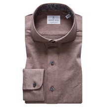  Emanuel Berg - Polo manches longues Premium Jersey Knit - Modern Fit - Chocolat - LE CAPITAINE D'A BORD