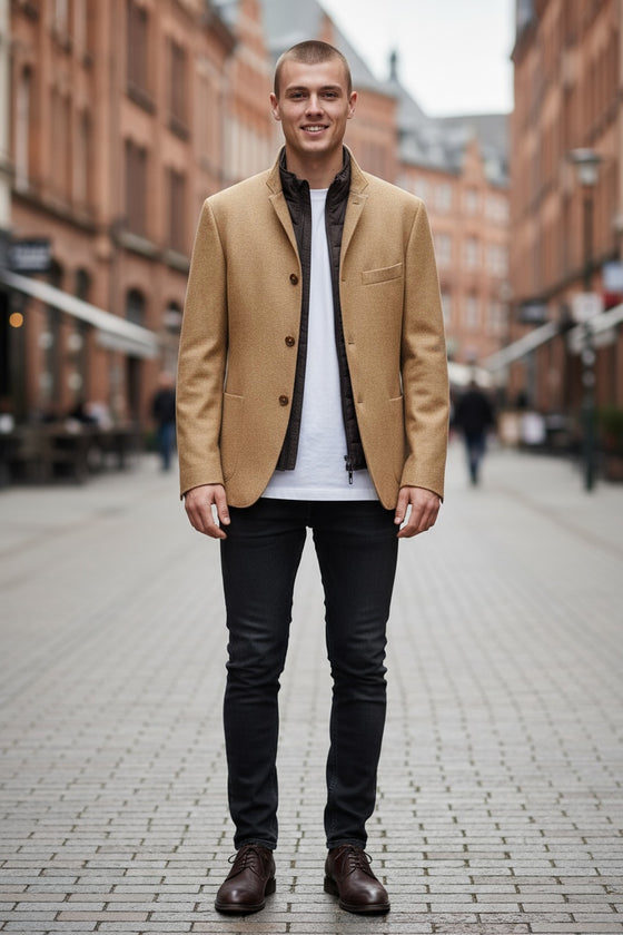 Digel - Enver-ST - Modern Fit - Veston de jersey de laine avec insertion détachable