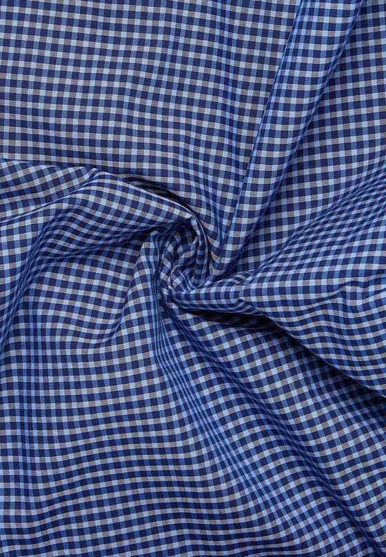 ETERNA - Chemise manches longues vichy Modern Fit - Marine/Bleu - LE CAPITAINE D'A BORD