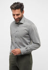 ETERNA - Chemise motifs manches longues Modern Fit - Marine/Beige - LE CAPITAINE D'A BORD