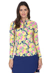 Ibkül - Calista Print Long Sleeve Mock Neck Top – 10652 - LE CAPITAINE D'A BORD