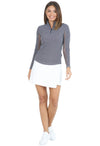 Ibkül - Essential Mini Check Long Sleeve Mock Neck - 10754 - LE CAPITAINE D'A BORD