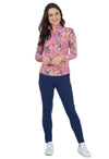 Ibkül - Marissa Print Long Sleeve Mock Neck Top – 10656 - LE CAPITAINE D'A BORD