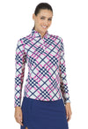 Ibkül - Sonika Print Long Sleeve Mock Neck Top – 10653 - LE CAPITAINE D'A BORD