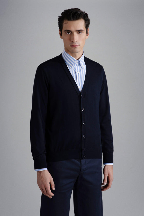 Paul & Shark - Cardigan à boutons de laine extra fine Summer Wool - LE CAPITAINE D'A BORD