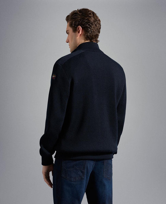 Paul & Shark - Cardigan zip de laine doublé - LE CAPITAINE D'A BORD