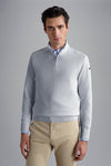 Paul & Shark - Chandail col zip de coton Fresco avec appliqués de lin - LE CAPITAINE D'A BORD