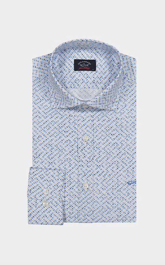Paul & Shark - Chemise manches longues à motifs de coton - J Fit - LE CAPITAINE D'A BORD