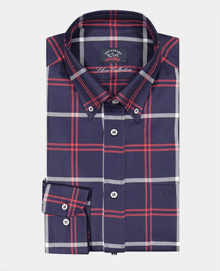 Paul & Shark - Chemise manches longues carreaux coton Silver Collection - LE CAPITAINE D'A BORD