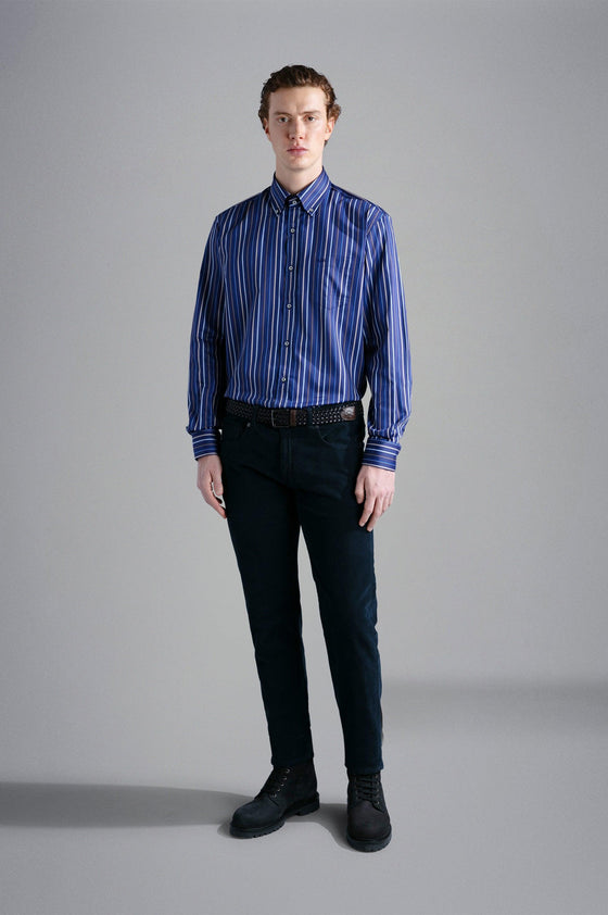 Paul & Shark - Chemise manches longues rayée de coton Silver Collection - LE CAPITAINE D'A BORD