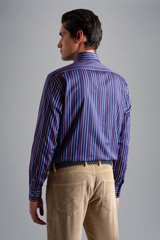 Paul & Shark - Chemise manches longues rayée de coton Silver Collection - LE CAPITAINE D'A BORD