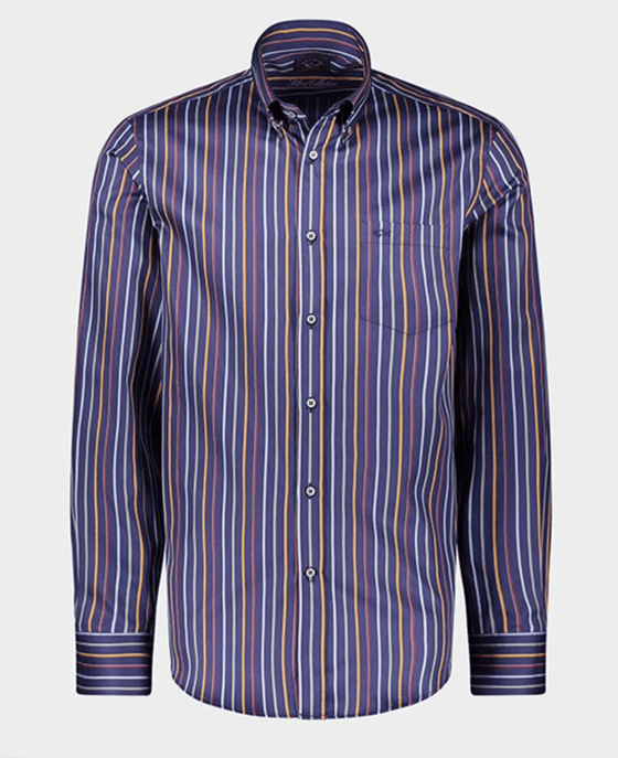 Paul & Shark - Chemise manches longues rayée de coton Silver Collection - LE CAPITAINE D'A BORD