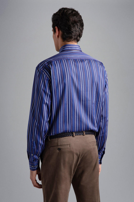 Paul & Shark - Chemise manches longues rayée de coton Silver Collection - LE CAPITAINE D'A BORD