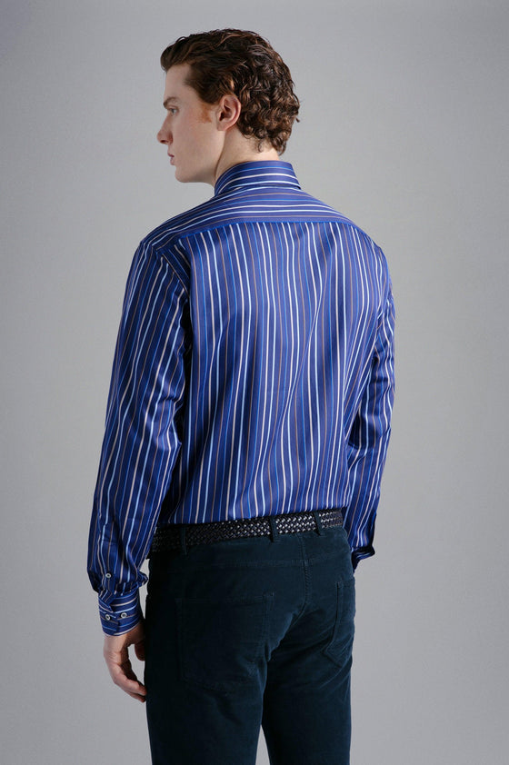 Paul & Shark - Chemise manches longues rayée de coton Silver Collection - LE CAPITAINE D'A BORD