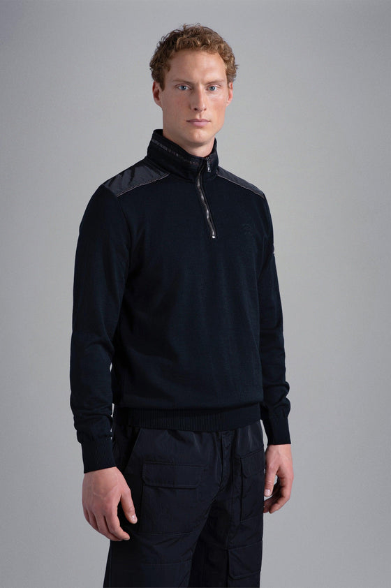 Paul & Shark - Col zip de laine avec appliqués de nylon - LE CAPITAINE D'A BORD