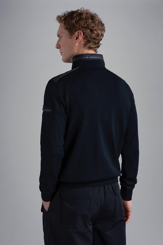 Paul & Shark - Col zip de laine avec appliqués de nylon - LE CAPITAINE D'A BORD