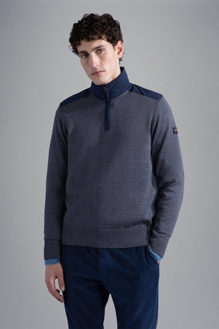 Paul & Shark - Col zip de laine avec appliqués de nylon - LE CAPITAINE D'A BORD