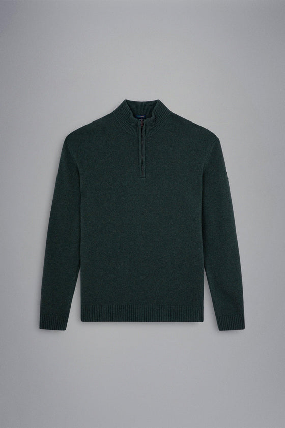 Paul & Shark - Col zip de laine Shetland Eco-Wool - LE CAPITAINE D'A BORD