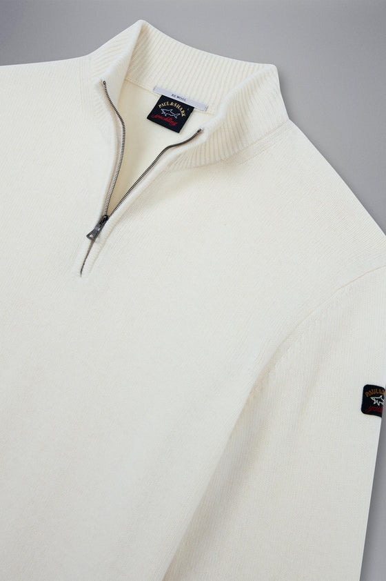 Paul & Shark - Col zip de laine Shetland Eco-Wool - LE CAPITAINE D'A BORD
