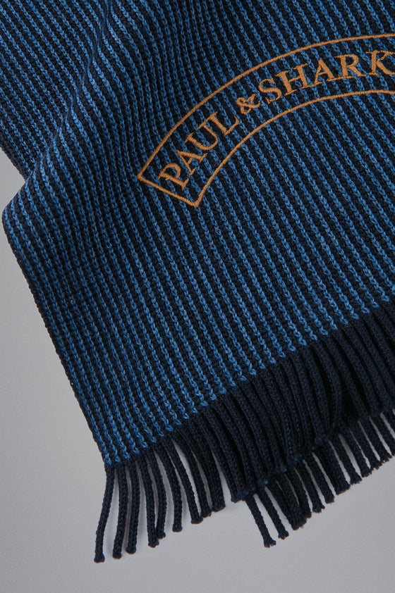 Paul & Shark - Écharpe de tricot laine avec broderie - LE CAPITAINE D'A BORD