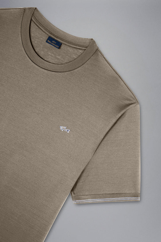 Paul & Shark - T-shirt manches courtes de coton avec badge requin - LE CAPITAINE D'A BORD
