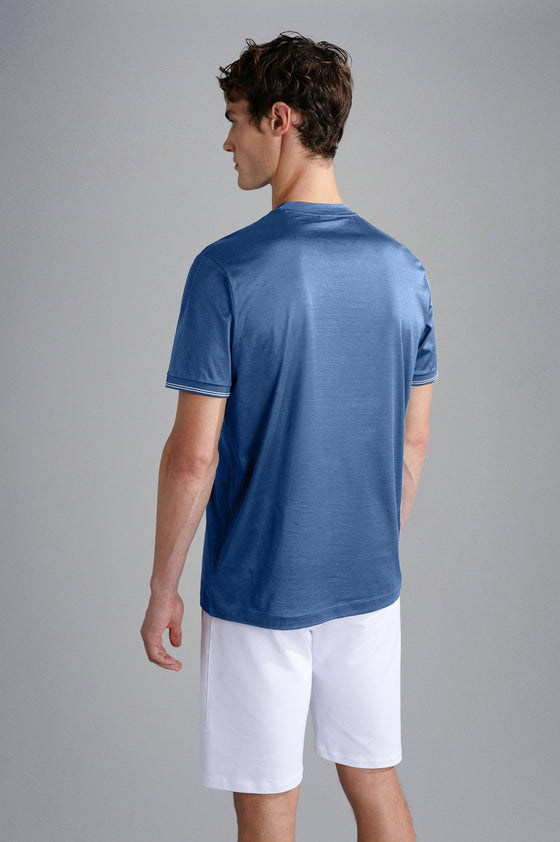 Paul & Shark - T-shirt manches courtes de coton avec badge requin - LE CAPITAINE D'A BORD