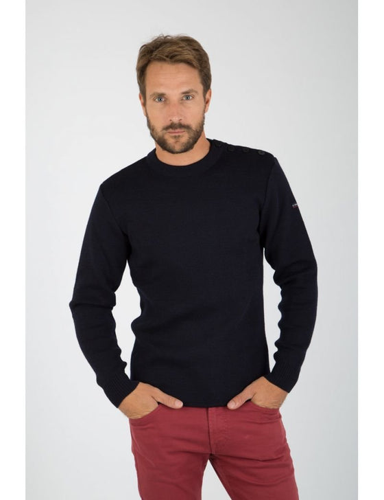 Armor-Lux - Fouesnant - Pull de laine marin uni (plusieurs couleurs disponibles) - LE CAPITAINE D'A BORD