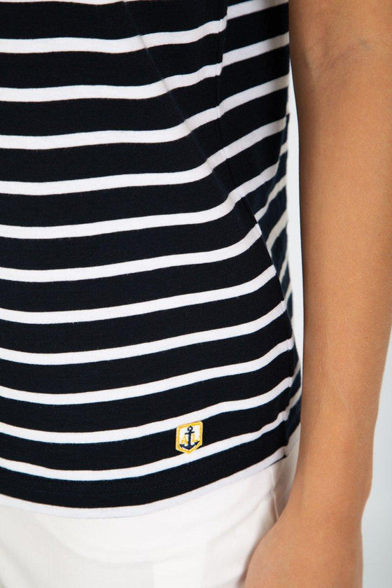 Armor-Lux - Hoëdic - Marinière coton léger manches courtes pour femme - LE CAPITAINE D'A BORD