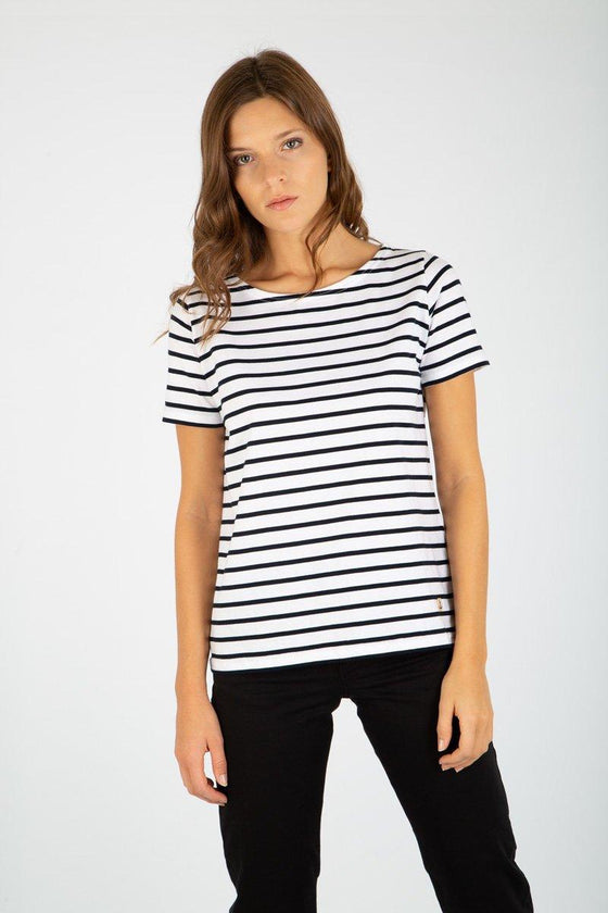 Armor-Lux - Hoëdic - Marinière coton léger manches courtes pour femme - LE CAPITAINE D'A BORD