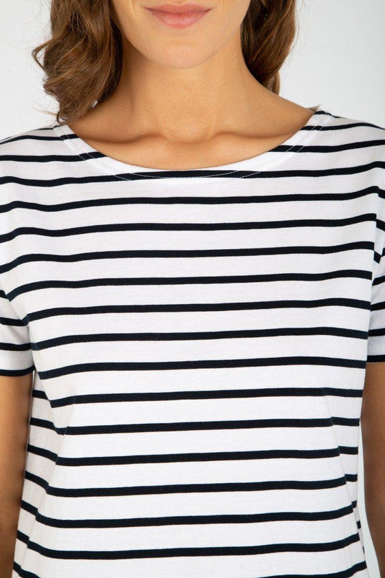 Armor-Lux - Hoëdic - Marinière coton léger manches courtes pour femme - LE CAPITAINE D'A BORD
