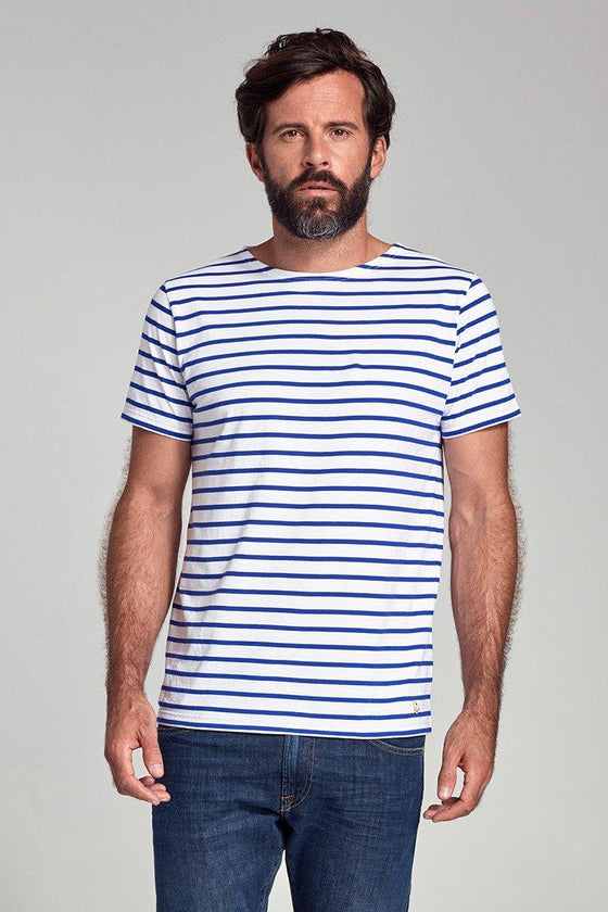 Armor-Lux - Hoëdic - Marinière coton léger manches courtes pour homme - LE CAPITAINE D'A BORD