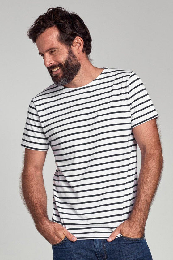 Armor-Lux - Hoëdic - Marinière coton léger manches courtes pour homme - LE CAPITAINE D'A BORD