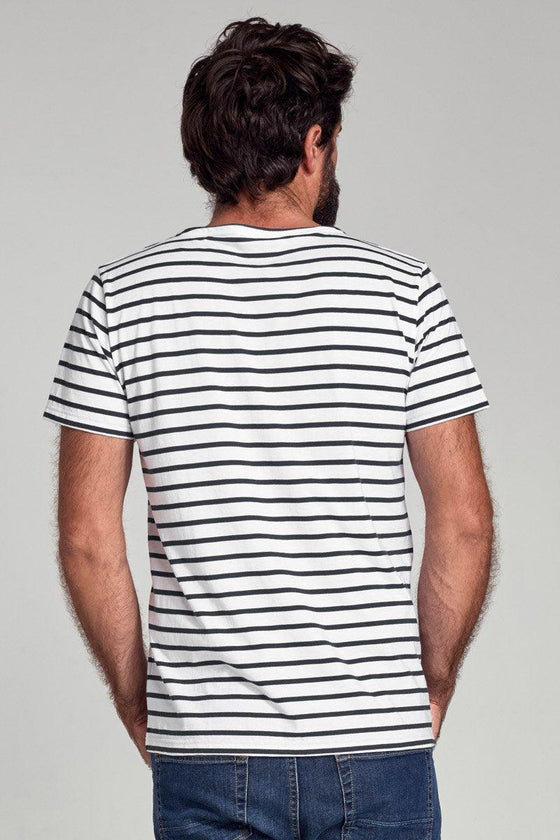 Armor-Lux - Hoëdic - Marinière coton léger manches courtes pour homme - LE CAPITAINE D'A BORD
