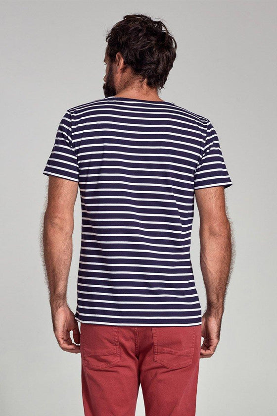 Armor-Lux - Hoëdic - Marinière coton léger manches courtes pour homme - LE CAPITAINE D'A BORD