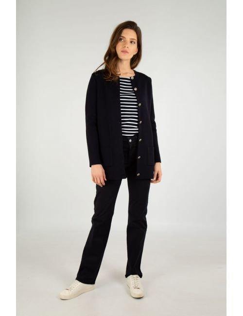 Armor-Lux - Mellac - Cardigan long de laine - LE CAPITAINE D'A BORD