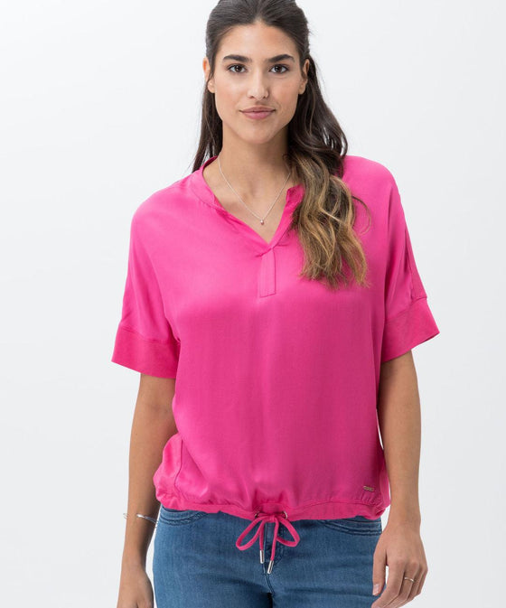 BRAX - Cila - Blouse manches courtes de coton/modal - LE CAPITAINE D'A BORD