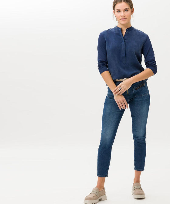 BRAX - Clarissa - Blouse de viscose à col mao - LE CAPITAINE D'A BORD