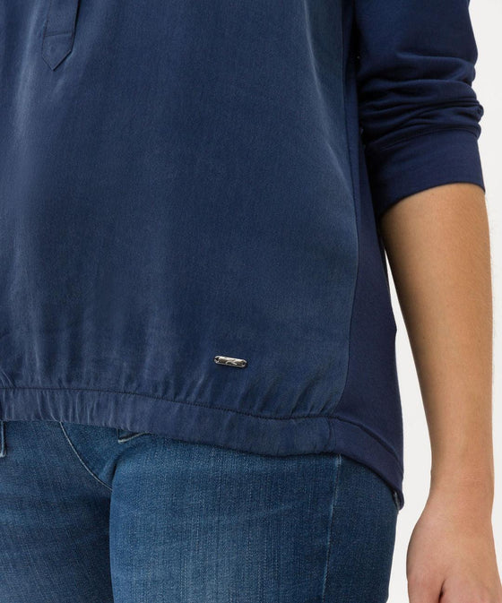 BRAX - Clarissa - Blouse de viscose à col mao - LE CAPITAINE D'A BORD