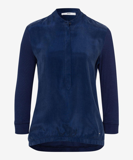 BRAX - Clarissa - Blouse de viscose à col mao - LE CAPITAINE D'A BORD