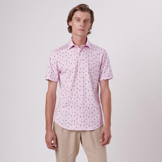 Bugatchi - Chemise manches courtes palmiers et ananas OOOHCOTTON© - LE CAPITAINE D'A BORD