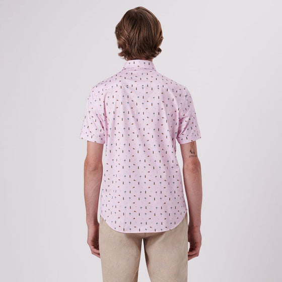 Bugatchi - Chemise manches courtes palmiers et ananas OOOHCOTTON© - LE CAPITAINE D'A BORD
